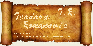 Teodora Romanović vizit kartica
